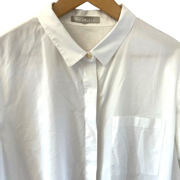 Athleta Nopa Side Slit Oversized White Button Up Shirt - Picture 2 of 6